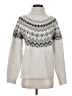 Cielo Chevron-herringbone Silver Turtleneck Sweater Size S - photo 1