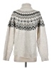 Cielo Chevron-herringbone Silver Turtleneck Sweater Size S - photo 2
