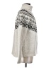 Cielo Chevron-herringbone Silver Turtleneck Sweater Size S - photo 4