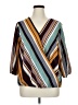 Apt. 9 Stripes Brown 3/4 Sleeve Blouse Size XL - photo 1