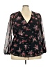 City Chic 100% Polyester Black Long Sleeve Blouse Size 18 Plus (M) - photo 1