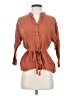 Uniqlo Brown 3/4 Sleeve Button-Down Shirt Size S - photo 1