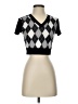 Shein Argyle Black Cardigan Size 4 - photo 1