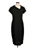 Connected Apparel 100% Polyester Solid Black Casual Dress Size 8 - photo 1