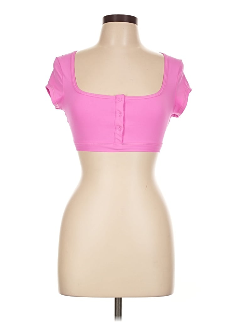 Pre-owned Skims Short Sleeve Top Pink Sweetheart Neckline Tops