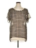 Sweet Claire Houndstooth Tan Short Sleeve Blouse Size XL (estimated) - photo 1