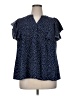 Shein Curve 100% Polyester Polka Dots Blue Short Sleeve Blouse Size 14 Plus (1) - photo 1