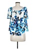 Aqua 100% Polyester Blue Short Sleeve Blouse Size M - photo 2