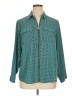 MICHAEL Michael Kors 100% Polyester Houndstooth Teal Long Sleeve Blouse Size 1X - photo 1