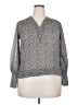 Ganni 100% Polyester Floral Gray Black Long Sleeve Blouse Size 34 waist - photo 1