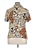 Elementz 100% Polyester Animal Print Brown Short Sleeve Blouse Size XL - photo 2