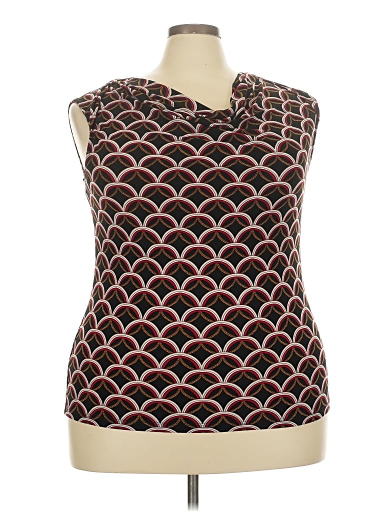 Pre-owned Kasper Sleeveless Blouse In Burgundy