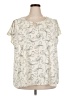 Torrid 100% Polyester Ivory Short Sleeve Blouse Size 2X Plus (2) - photo 1