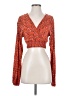 Urban Outfitters 100% Polyester Floral Orange Long Sleeve Blouse Size XS - photo 1