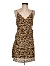 Doe & Rae 100% Polyester Animal Print Brown Casual Dress Size L - photo 1