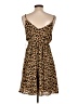 Doe & Rae 100% Polyester Animal Print Brown Casual Dress Size L - photo 2