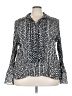 Worthington Print Black Long Sleeve Blouse Size 3X - photo 1