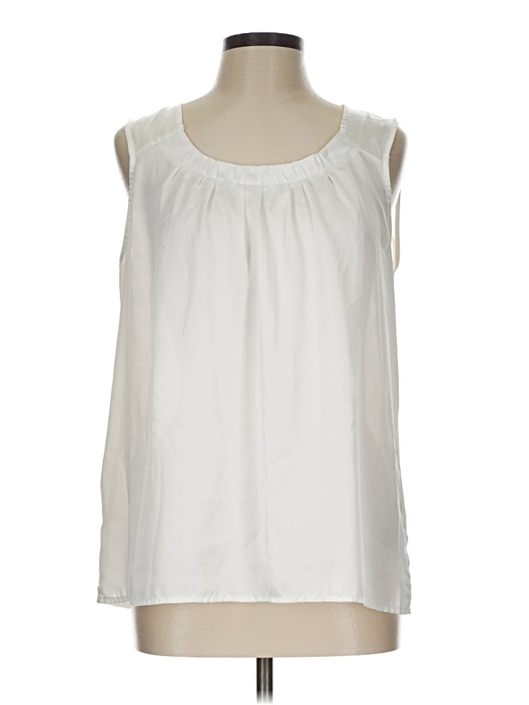 Pre-owned Elementz Sleeveless Blouse In White