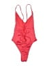 Sunny Co. Solid Red One Piece Swimsuit Size S - photo 2