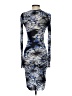 Unbranded Graphic Blue Cocktail Dress Size XXS (estimated) - photo 2
