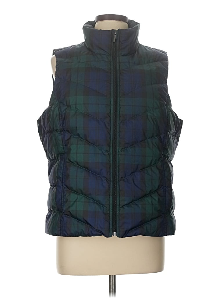 Pre-owned Lands' End Vest In Green