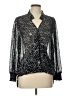 Bobeau 100% Polyester Metallic Silver Long Sleeve Blouse Size L - photo 1