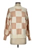 Zesica Checkered-gingham Tan Turtleneck Sweater Size S - photo 1