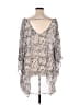 BCBGMAXAZRIA 100% Polyester Silver 3/4 Sleeve Blouse Size XL - photo 2