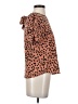 Papermoon 100% Polyester Animal Print Orange Short Sleeve Blouse Size XS (petite) - photo 4