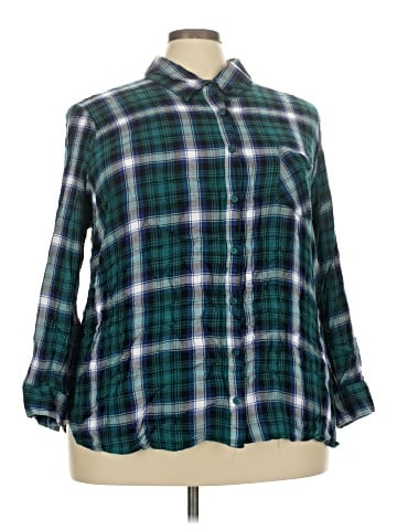 Faded Glory 3/4 Sleeve Button-Down Shirt (view 1)