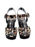 Ernesto Esposito Animal Print Black Tan Heels Size EU 38 - photo 2