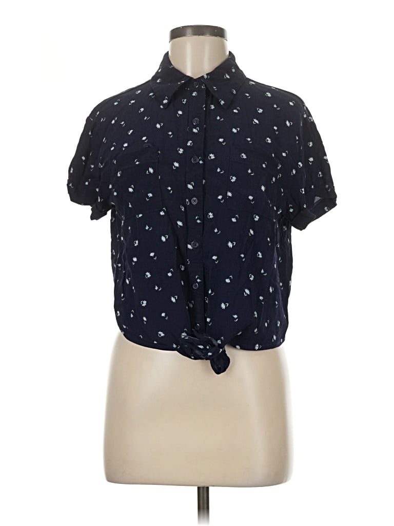 Pre-owned Ten Sixty Sherman Short Sleeve Blouse In Blue