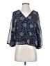 Express 100% Polyester Blue 3/4 Sleeve Blouse Size S - photo 1
