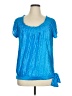 Heart Soul 100% Polyester Blue Short Sleeve Blouse Size XL - photo 1