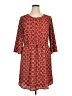 Dana Buchman 100% Polyester Print Red Casual Dress Size XL - photo 1