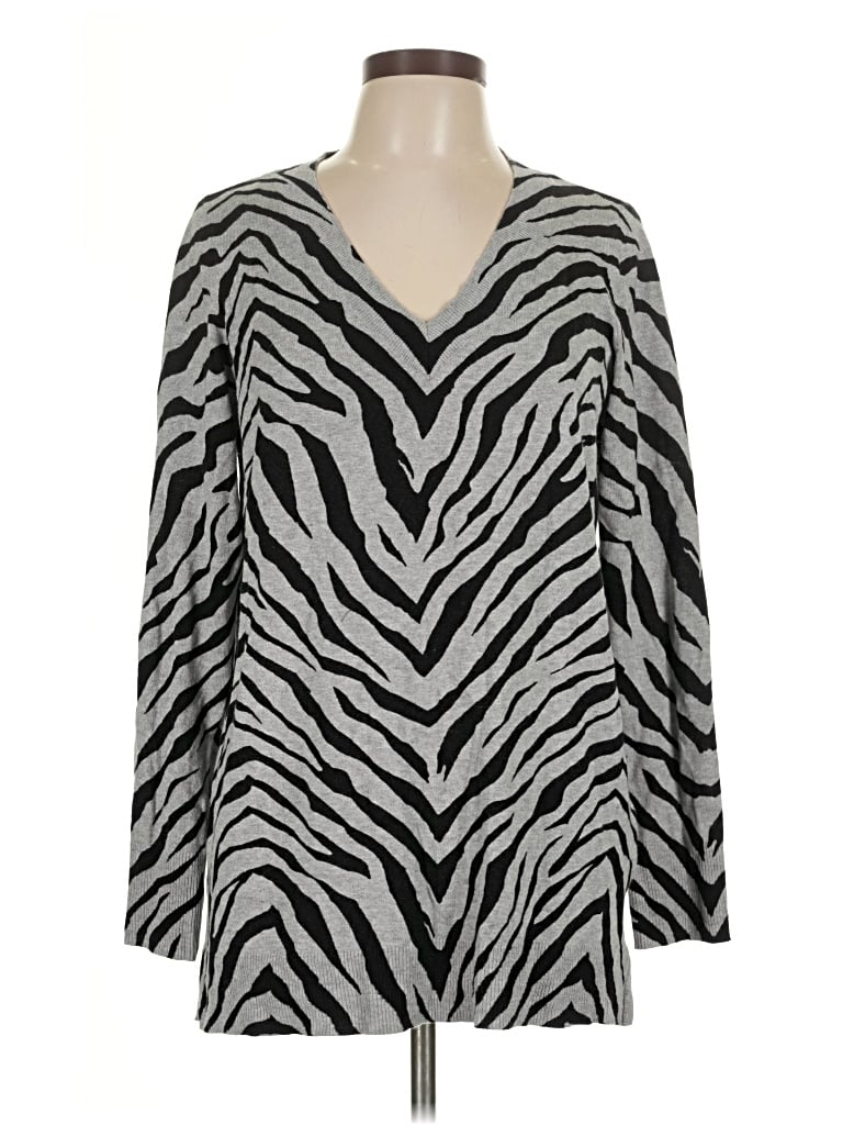 Pre-owned Apt. 9 Cardigan Sweater In Silver