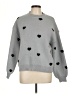 Unbranded 100% Polyester Hearts Gray Pullover Sweater Size L - photo 1