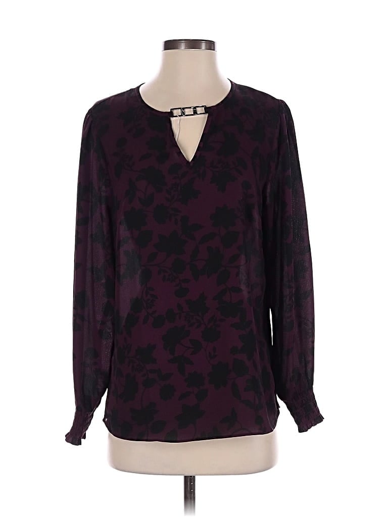 Pre-owned Fortune + Ivy Long Sleeve Blouse In Purple