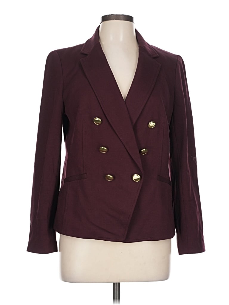 Pre-owned Talbots Blazer Jacket In Burgundy
