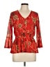 Ember 100% Polyester Red 3/4 Sleeve Blouse Size L - photo 1