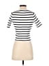Happily Grey Stripes Ivory Short Sleeve Turtleneck Size S - photo 2