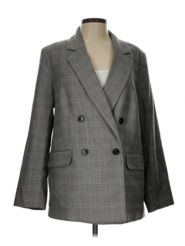 Pre-owned H&m Blazer Jacket In Gray