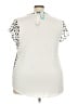 Papermoon 100% Polyester Polka Dots White Short Sleeve Blouse Size 3X - photo 2