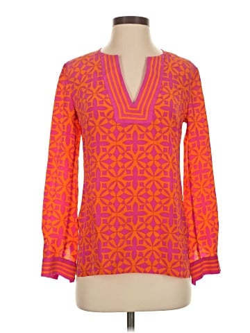 Trina Turk Long Sleeve Silk Top (view 1)