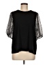 T Tahari 100% Polyester Floral Solid Black Short Sleeve Blouse Size M - photo 1