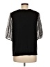 T Tahari 100% Polyester Floral Solid Black Short Sleeve Blouse Size M - photo 2