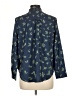 eShakti 100% Polyester Floral Graphic Blue Long Sleeve Blouse Size 12 - photo 2