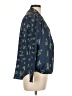 eShakti 100% Polyester Floral Graphic Blue Long Sleeve Blouse Size 12 - photo 4
