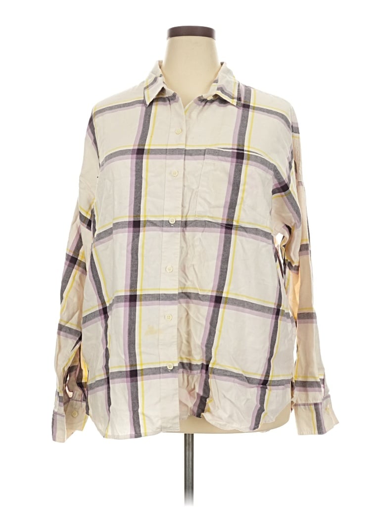 Pre-owned Old Navy Long Sleeve Button Down Shirt In White
