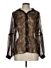 tp 100% Polyester Paisley Black Long Sleeve Blouse Size L - photo 1